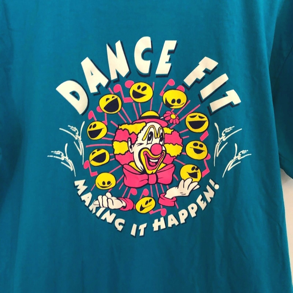 Dance Fit Making it Happen Shirt Adult XL Clown Single Stitch Vintage 90s Y2K
